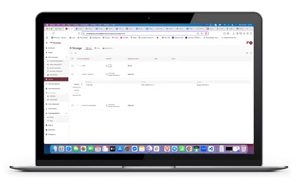 Vessel Management — WineOpSys dashboard